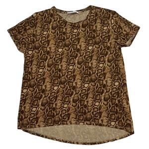 Zara Leopard Animal Print Tee Blouse Womens Small Cheetah Brown Black Mobwife